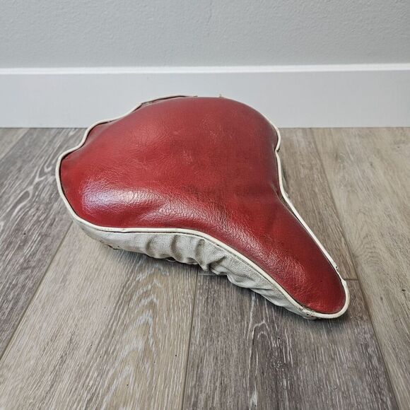 Mesinger Other - Mesinger Vintage Bicycle Seat Dual Sping Saddle Red White Cover Retro